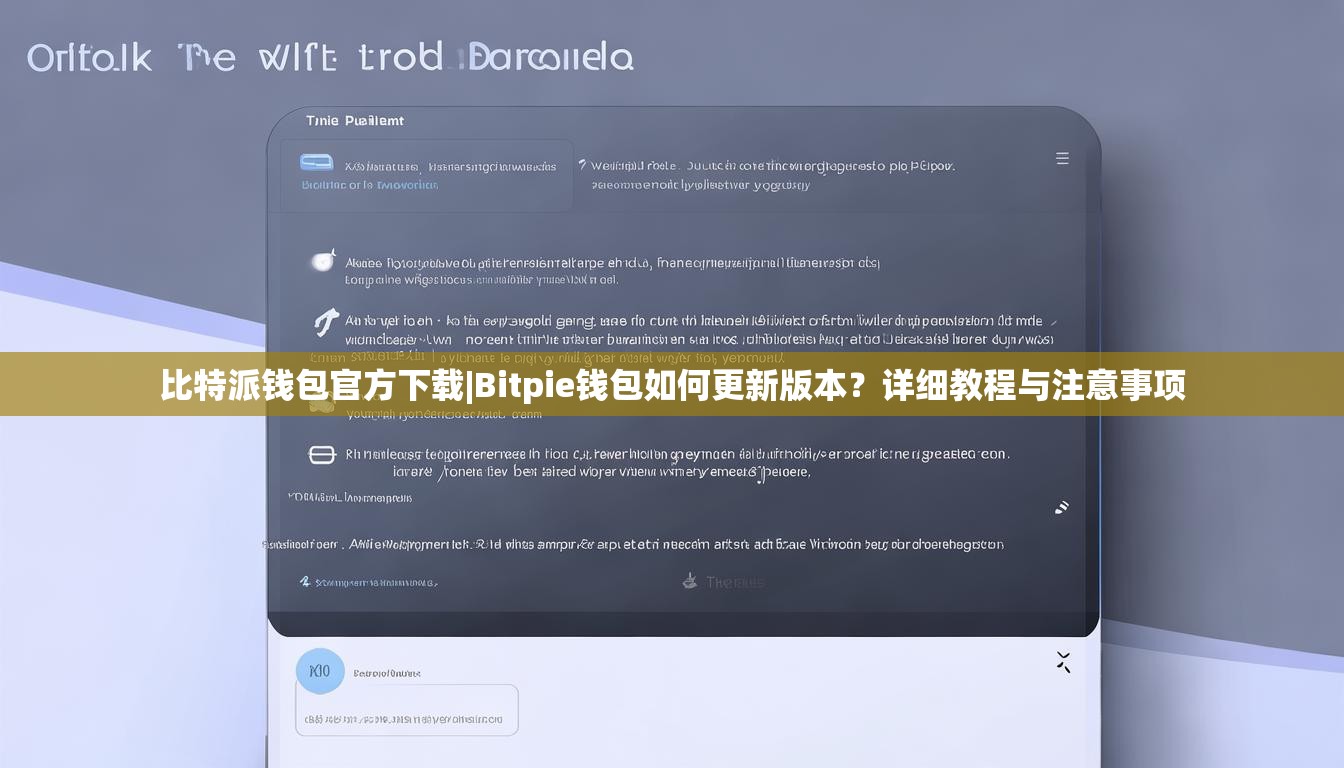 比特派钱包官方下载|Bitpie钱包如何更新版本？详细教程与注意事项