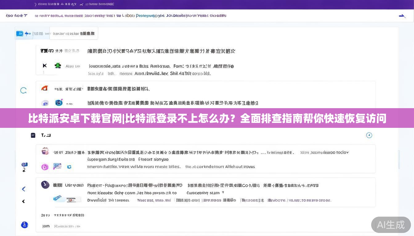 比特派安卓下载官网|比特派登录不上怎么办？全面排查指南帮你快速恢复访问